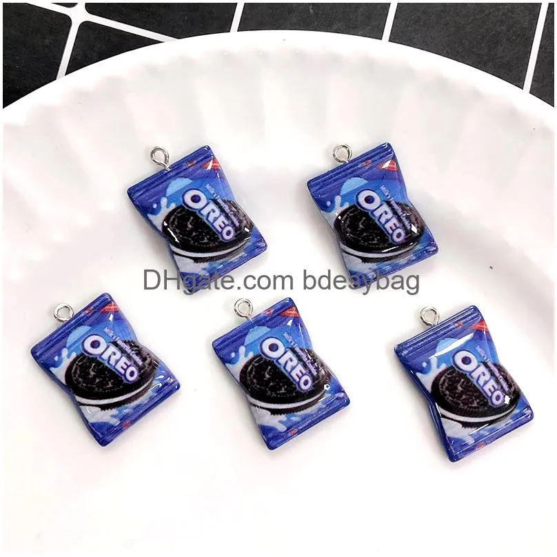 resin flatback chocolate biscuit earring charms simulated snacks diy crafts phone case embellishment bead jewlery make d94