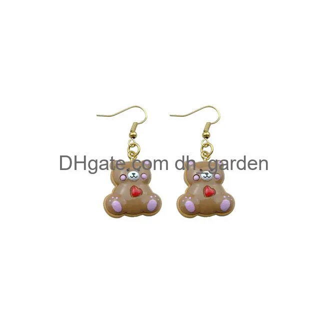 cute earring for women resin bear frog drop earrings children handmade jewelry diy gifts dangle earrings
