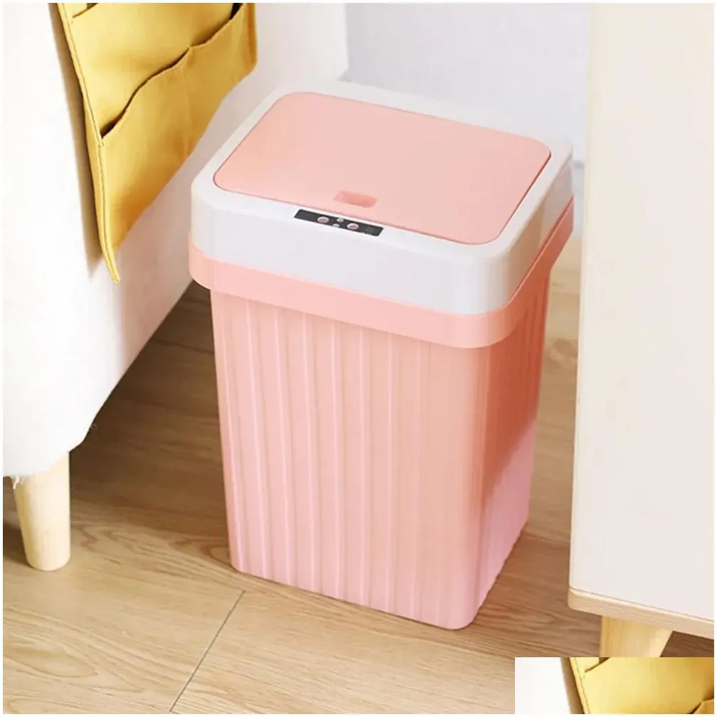 12l smart sensor trash can automatic sensor dustbin abs touchless garbage bin