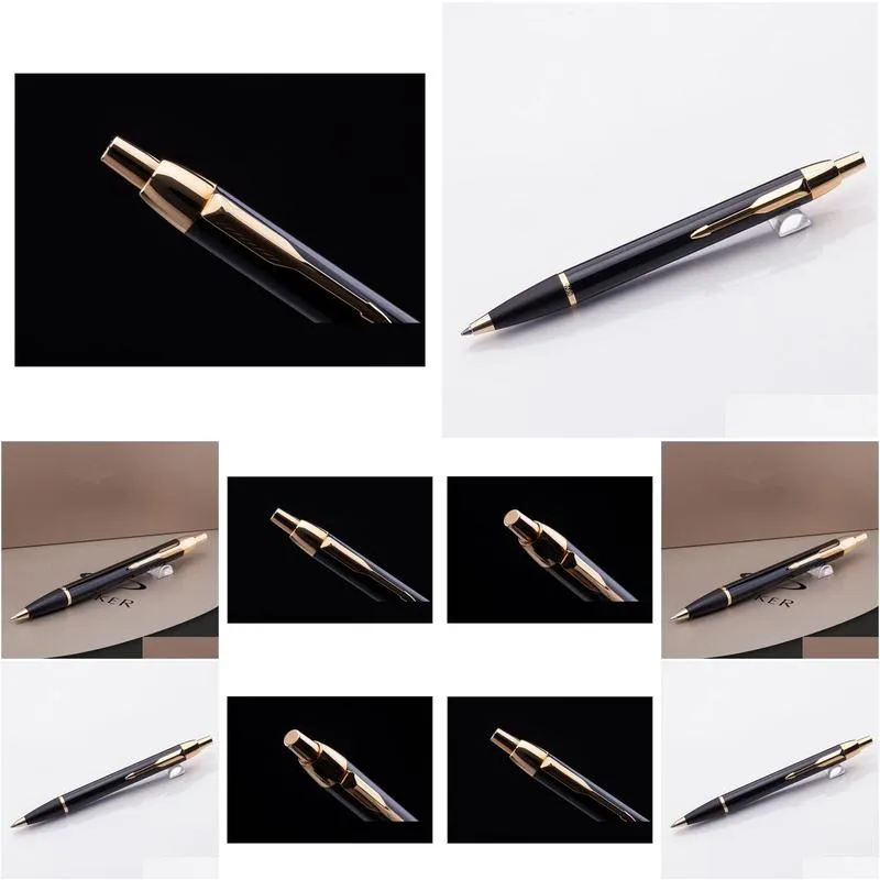 2pc business office im series black with golden trim metal ballpoint pen