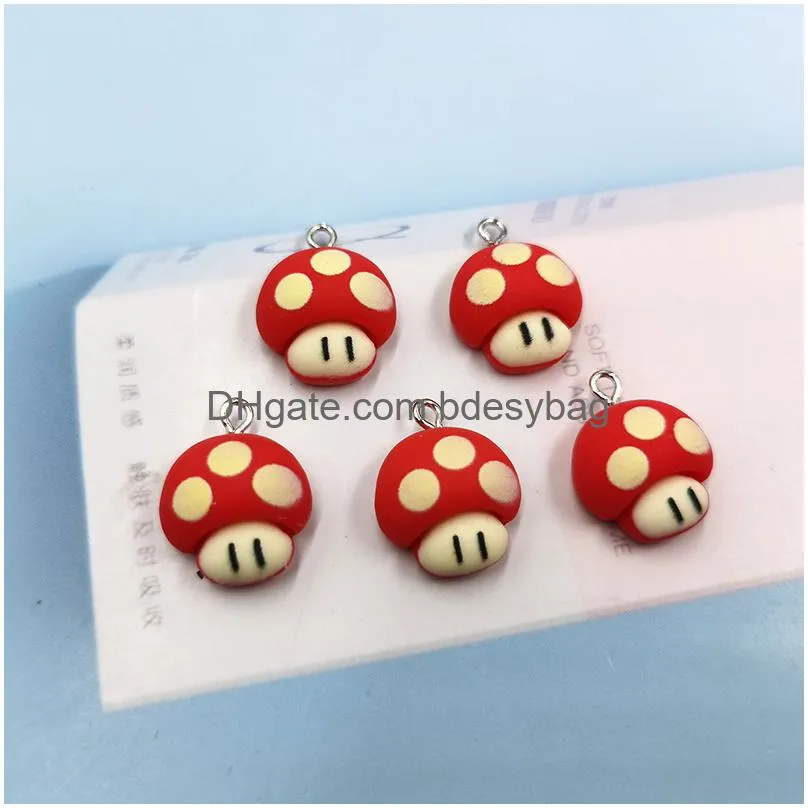 cute mushroom charms pendant jewelry making findings diy resin earrings fashion jewelry accessories c806