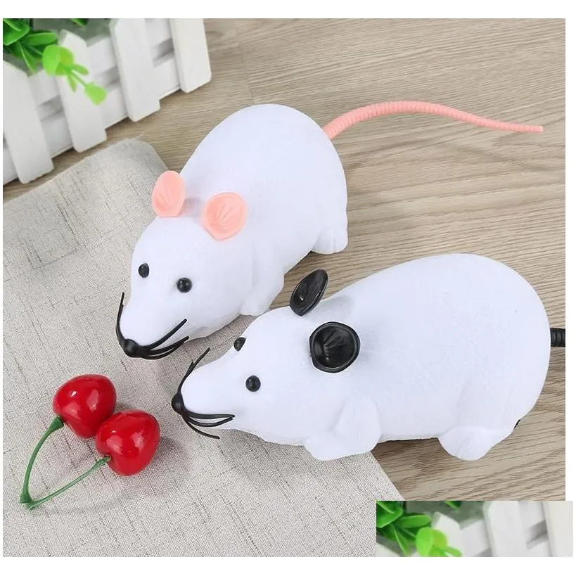 8 colors rc electronic mouse pet cat toy remote control mouse wireless simulation plush mouse for kids toys