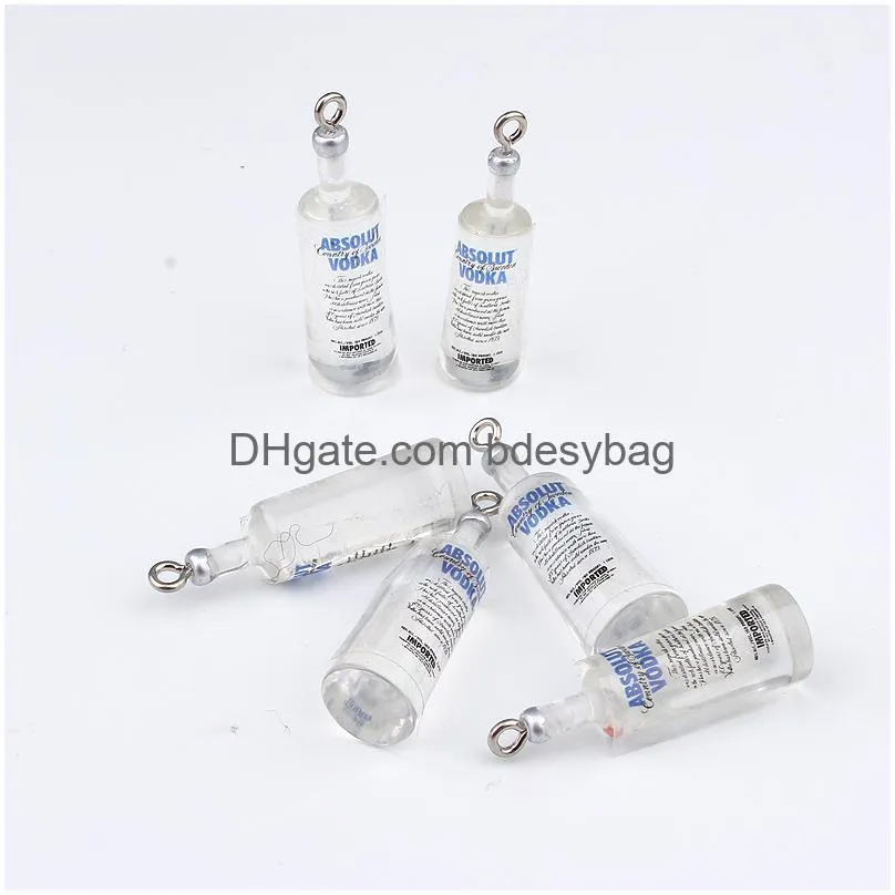 water bottle charms resin earring findings 3d phone case key chain necklace diy decoration jewelry make 30x10mm