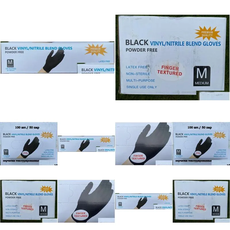 nitrile black glove 100 m size l size baking gloves manual protection made in china