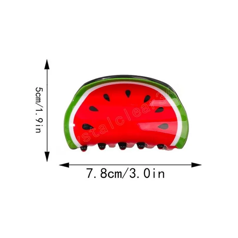 acetate watermelon strawberry hair clip cartoon cute fruit shape hair claws vegetable crab ponytail clips women girls hair accessories
