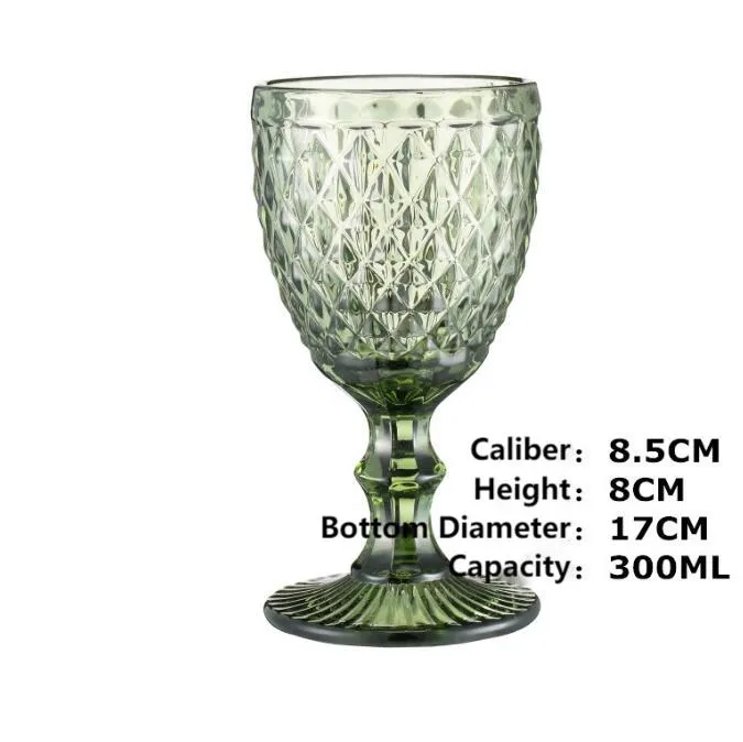300ml embossed wine glass cup drinking cups vintage household juice champagne thickened for party goblet