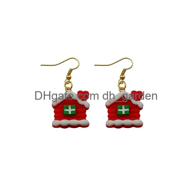 christmas sets earrings gingerbread man tree snowman drop hanging earrings for women children birthday gift drop shipping