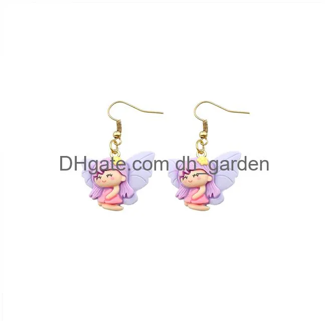 princess earring for women resin cartoon drop earrings children handmade jewelry diy gifts