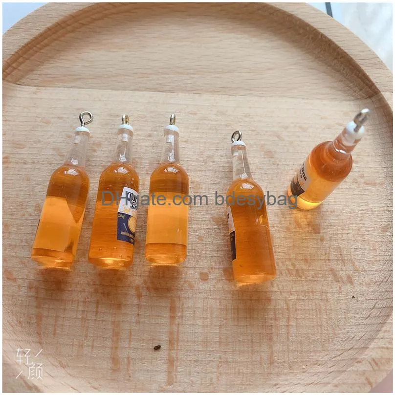 beer bottle resin earring charms for rarring keychain necklace pendant jewlery findings phone charm