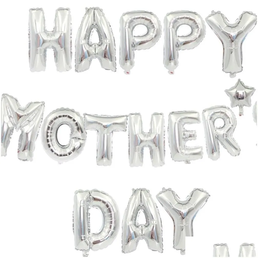 happy mothers day balloons 10 inch big size letters balloon love mum mother day party decoration ornaments surprise g34mbem