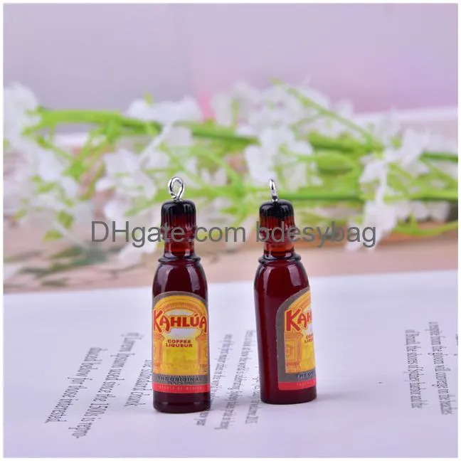 alcohol beer bottlle resin charms for earring diy fashion jewelry accessories