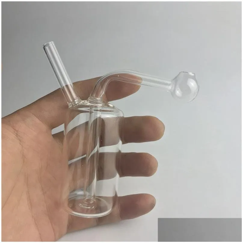 mini 4 inch glass oil burner bong all in one new recycler oil rigs glass bong clear thick glass bong for smoking