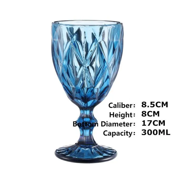 300ml embossed wine glass cup drinking cups vintage household juice champagne thickened for party goblet