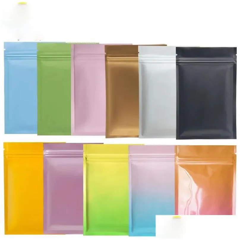 wholesale multi color resealable zip mylar bag food storage aluminum foil bags plastic packing bag smell proof pouches 100pcs