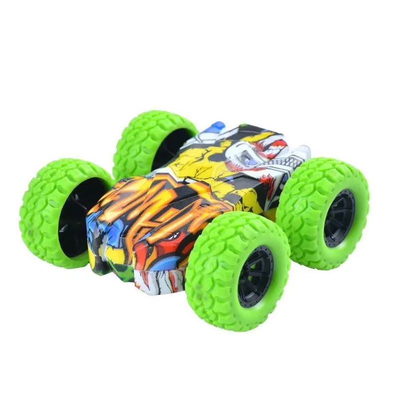 novelty games arrival 4wd offroad vehicle doublesided stunt graffiti car kids toys inertia friction cars diecast model cars