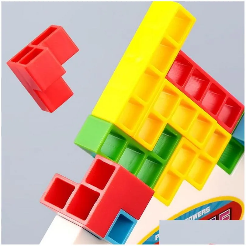 tetra tower game stacking blocks stack building blocks balance puzzle board assembly bricks educational toys for children adults