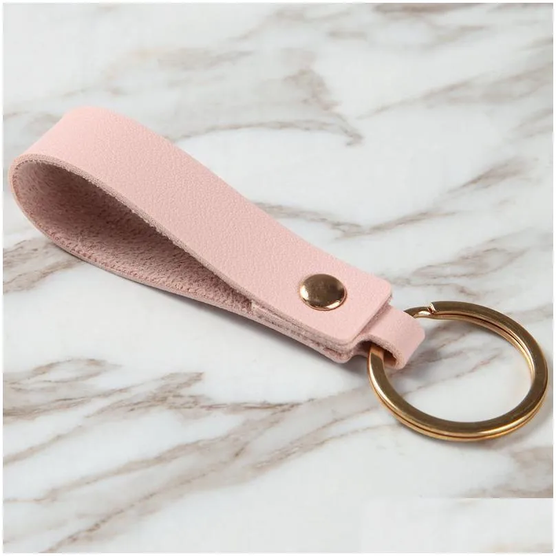 pu leather keychain casual leather strap lanyard key chain waist wallet keychains car keyring keyholder jewelry gift