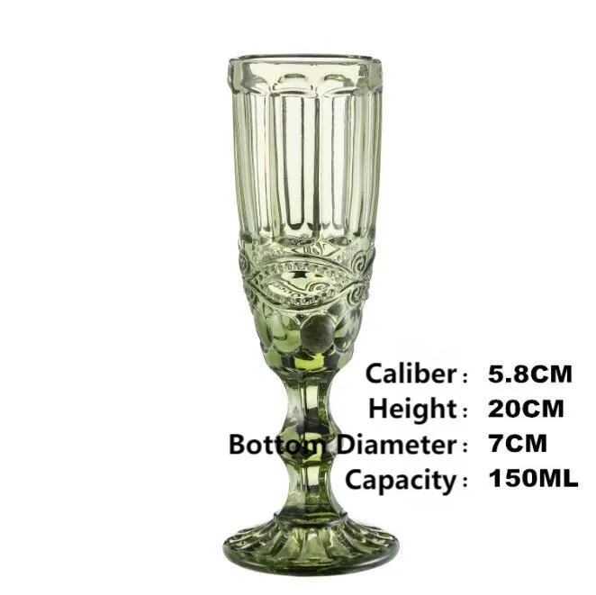 150ml 13design embossed wine glass cup drinking cups household juice champagne color thickened for party goblet