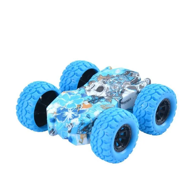 novelty games arrival 4wd offroad vehicle doublesided stunt graffiti car kids toys inertia friction cars diecast model cars