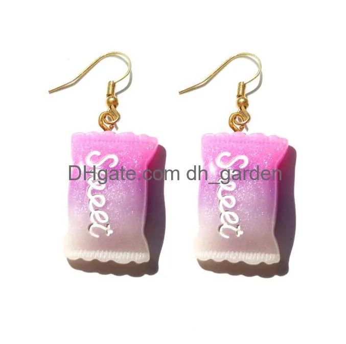 earring for women resin drop children custom made handmade cute girls cotton candy gift funny dangle earrings