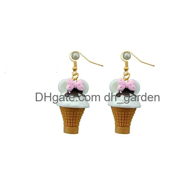 kawaii 3d ice cream earrings costume trendy style woman girl jewelry drop shipping