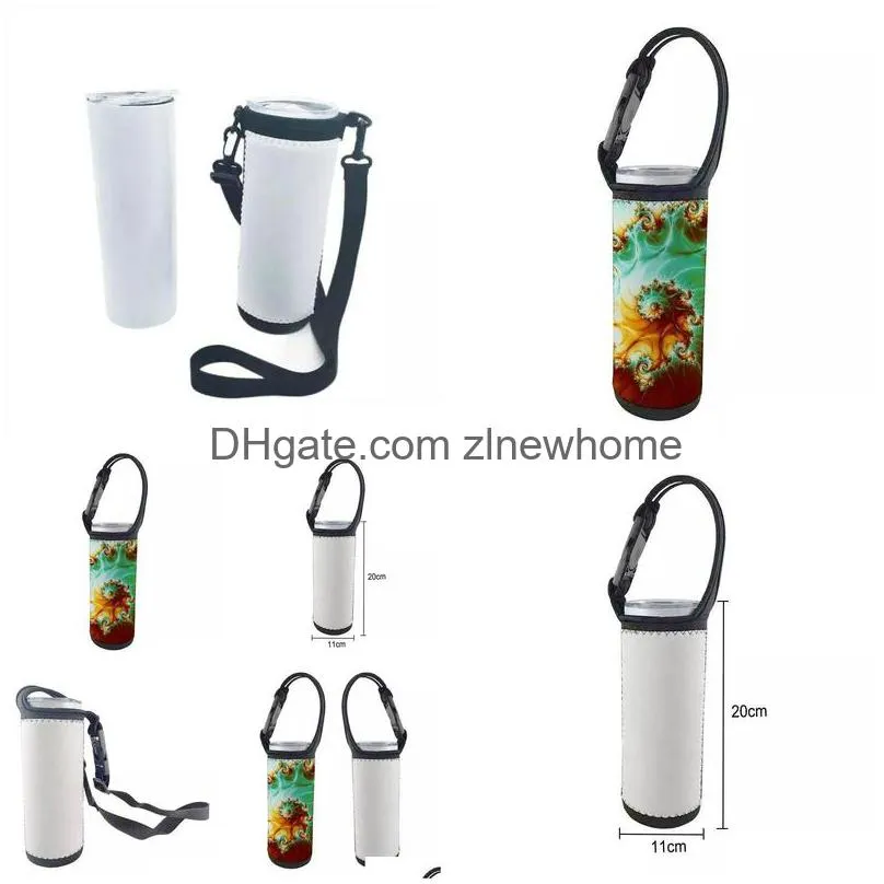 sublimation white blank 20oz skinny tumbler tote diving cloth neoprene bottle sleeves with adjustable strap drinkware handle water cups carrier sleeve