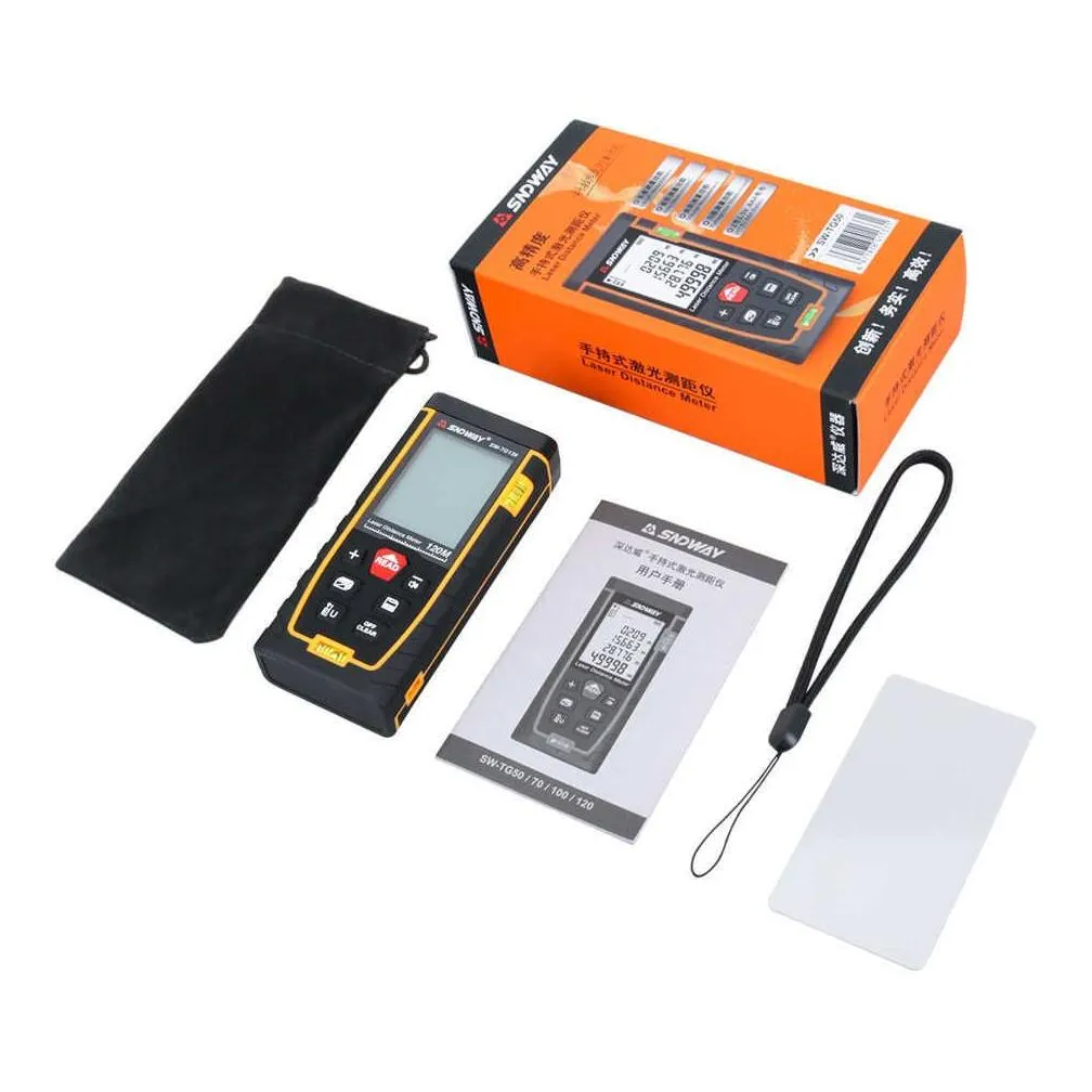 sndway laser distance meter 40m 60m 80m 100m rangefinder trena laser tape range finder build measure device ruler test tool