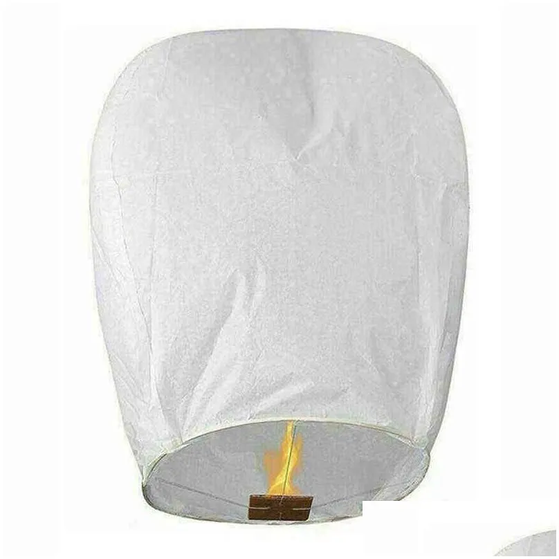 10pcs chinese white paper ing lanterns fly candle lamps christmas party wedding decoration h1222