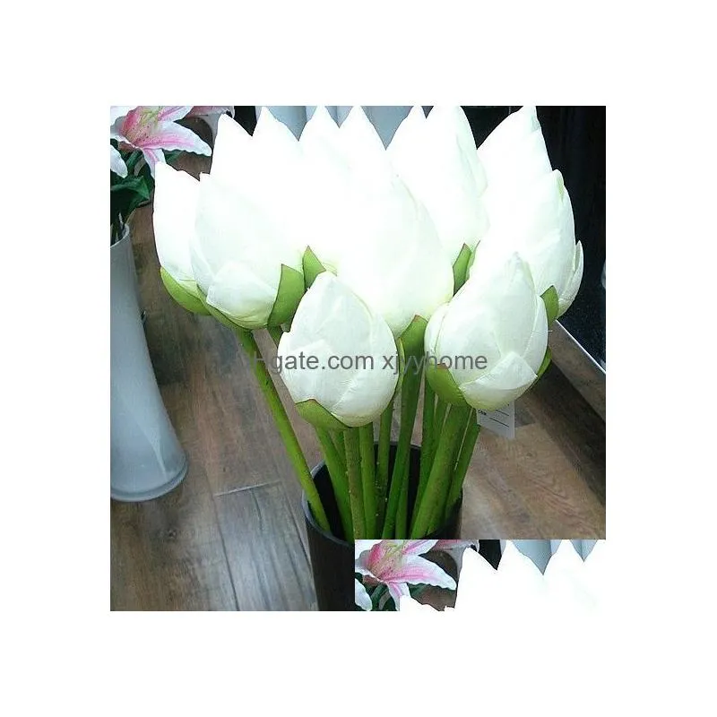 artificial flower vivid 78cm artificail silk lotus bud hotel and restaurant decorative flower artificial pond simulation plant eea549