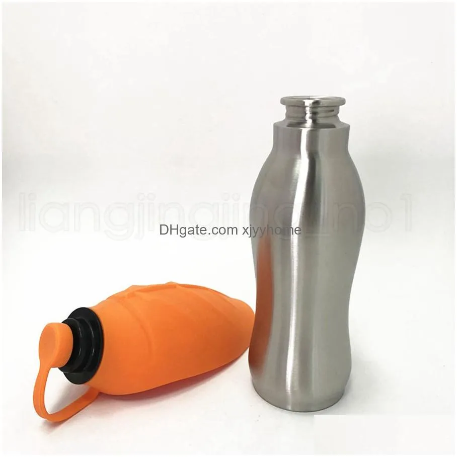 stainless steel dog water bottle portable travel dog water bottle water dispenser for dogs pets suuplies rra787