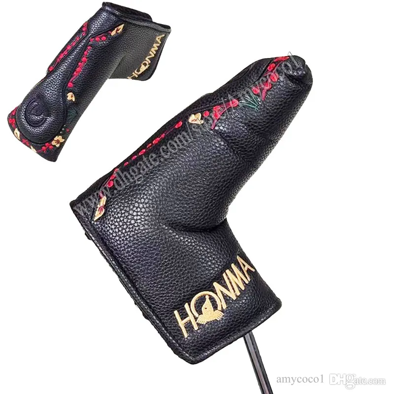 wholesale Golf Headcover High Quality HONMA Golf Putter HeadCover Black Clubs Putter Head Cover Compatible with all Golf Clubs 