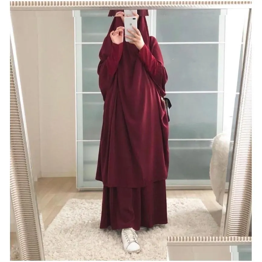 ethnic clothing eid hooded muslim women hijab dress prayer garment jilbab abaya long khimar ramadan gown abayas skirt sets islamic clothes