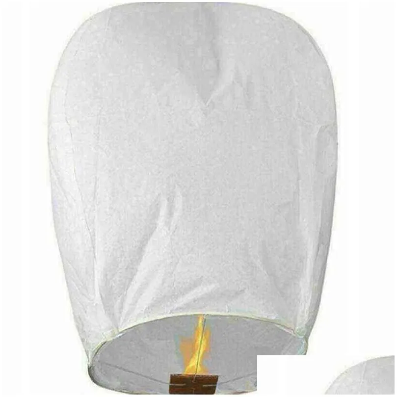 10pcs chinese white paper ing lanterns fly candle lamps christmas party wedding decoration h1222