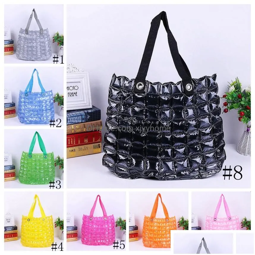 fashion inflatable handbags women waterproof bag zipper solid pvc inflatable bags beach shopping lady bubble bag gga2634