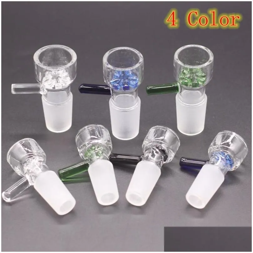 glass bong bowls by xyz 14mm/18mm male joint thick clear green blue perfect for hookahs water pipes