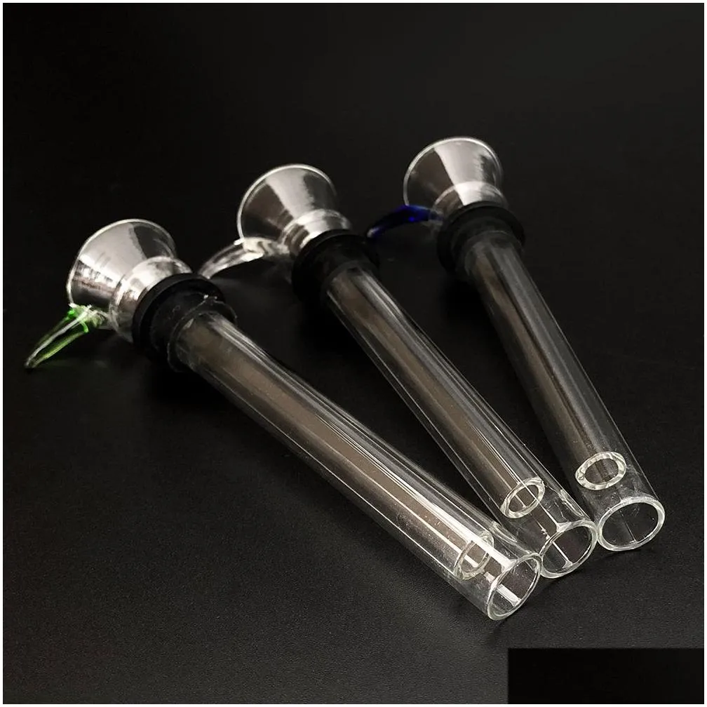 glass male slides and female stem slide funnel style with black rubber simple downstem for water glass bong glass pipes shipping