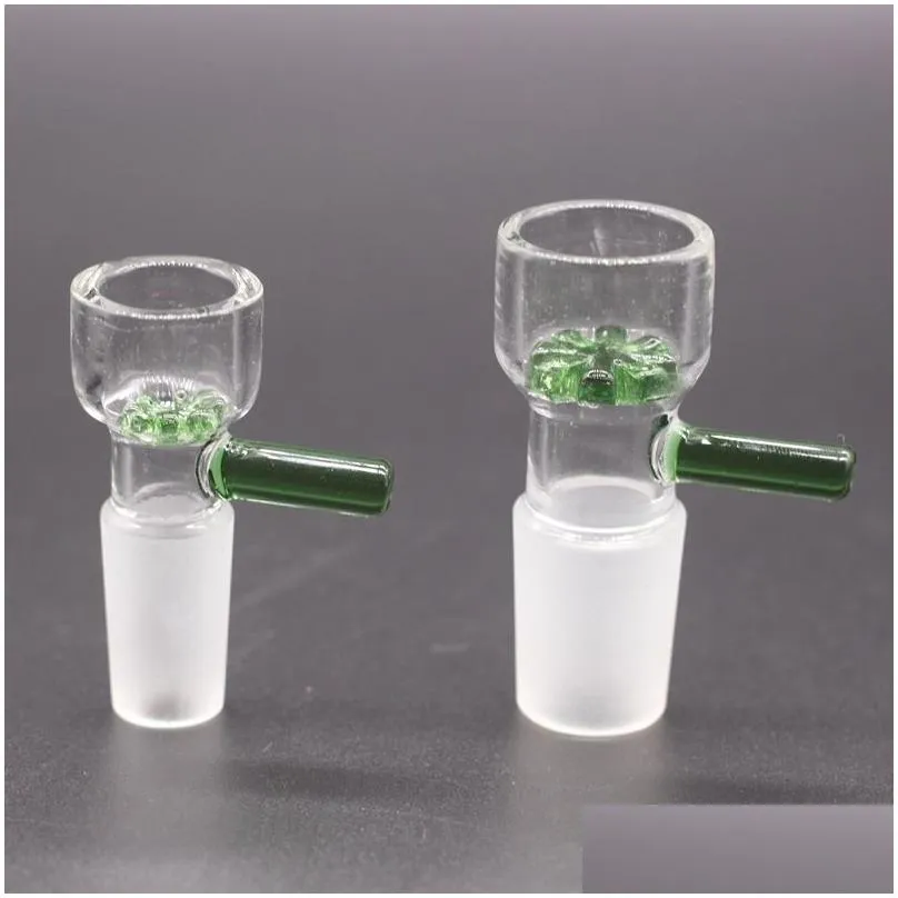 glass bong bowls by xyz 14mm/18mm male joint thick clear green blue perfect for hookahs water pipes