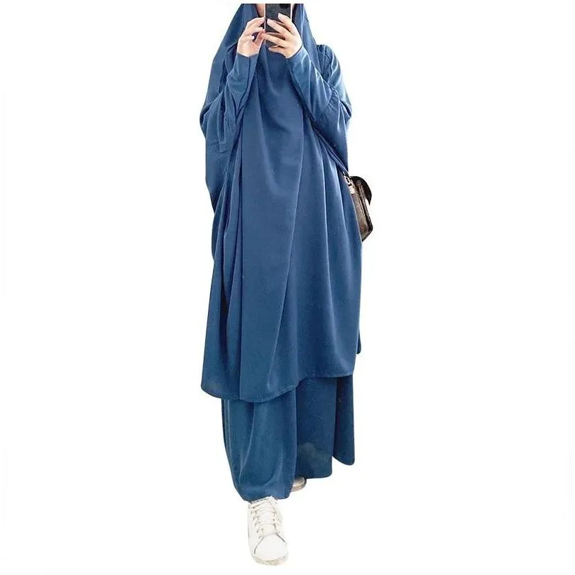 ethnic clothing eid hooded muslim women hijab dress prayer garment jilbab abaya long khimar ramadan gown abayas skirt sets islamic clothes