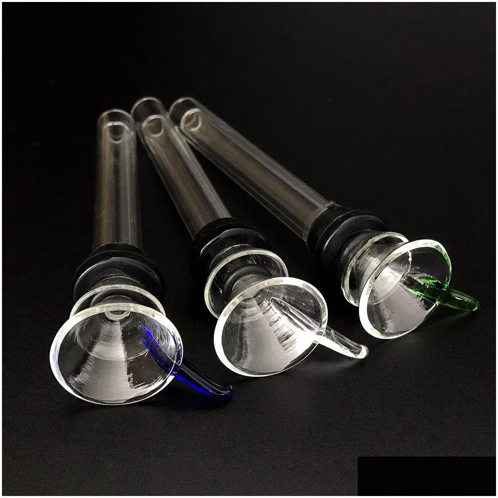 glass male slides and female stem slide funnel style with black rubber simple downstem for water glass bong glass pipes shipping