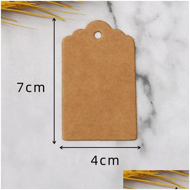 kraft paper gift tags with string gift wrap supplies blank label for wedding party fall christmas present brown white rectangle craft