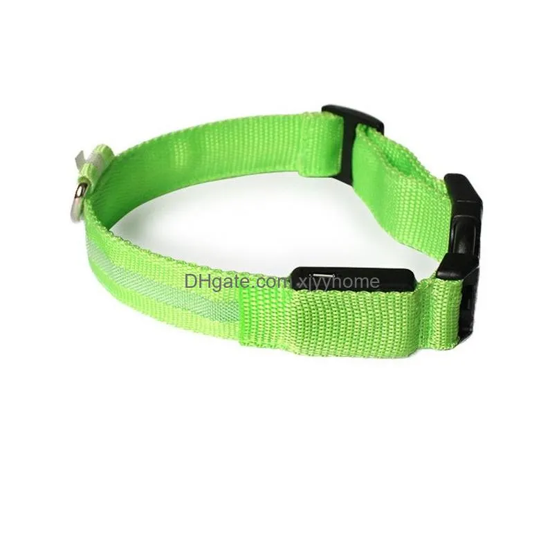 led pet collar usb rechargeable led dog collar night safety flashing puppy nylon collar with usb cable charging gge2170
