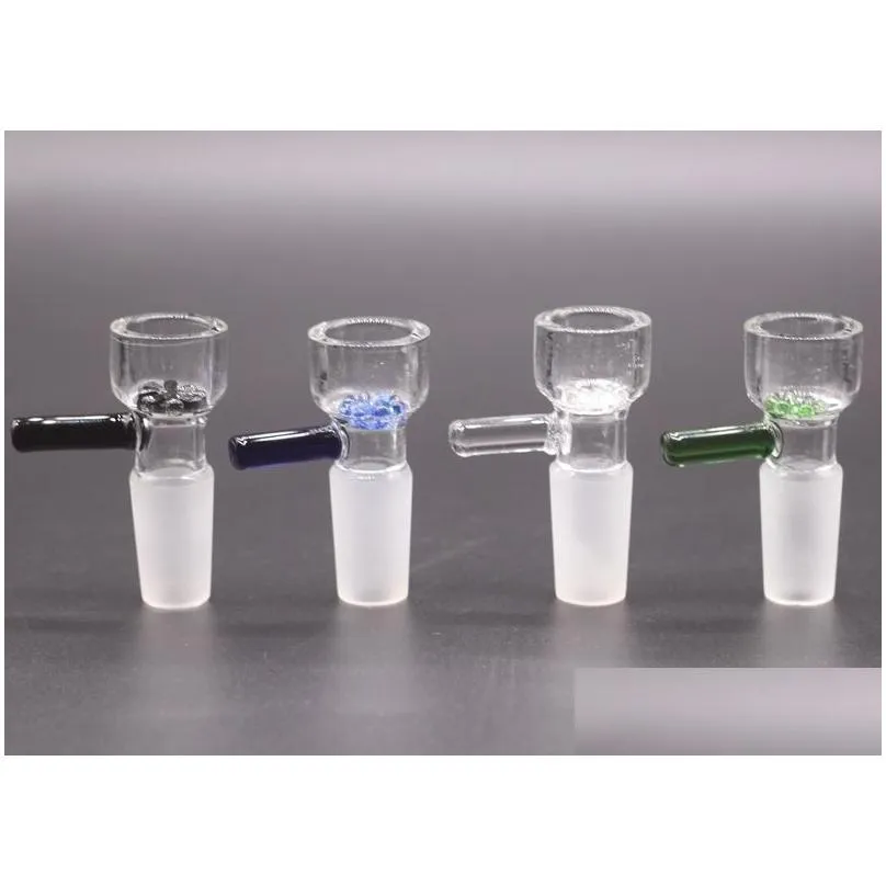 glass bong bowls by xyz 14mm/18mm male joint thick clear green blue perfect for hookahs water pipes