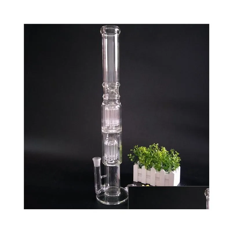 7mm thickness 21 inches tall high quality thick and heavy glass bong glass smoking pipe glass water pipe bongs with 2 percs gb267