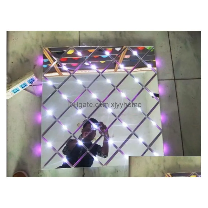 mirror floor 60x60 cm shine led flash mirror carpet aisle runner bar club wedding t station stage decoration props new arrival eea481