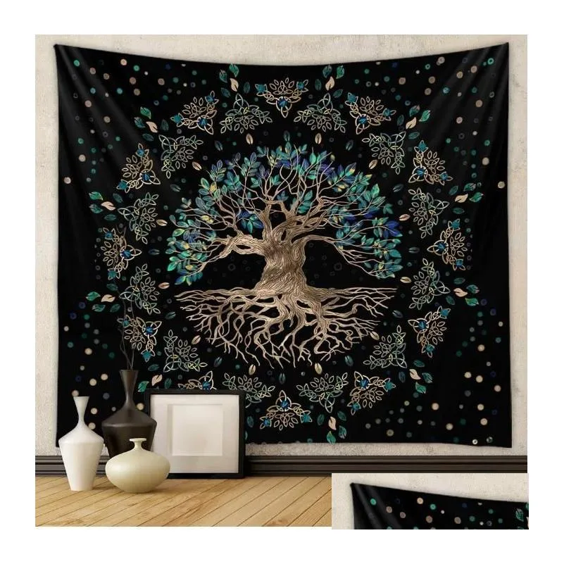 mandala tapestry white black sun and moon wall hanging tarot hippie wall tapestrys home dorm pack inventory wholesale