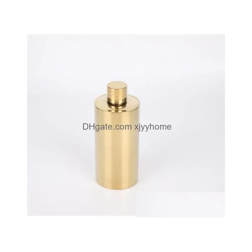500ml stainless steel hip flask colorful wine jug flagon wine pot outdoor portable plated cylinder shape hip flasks gga2592