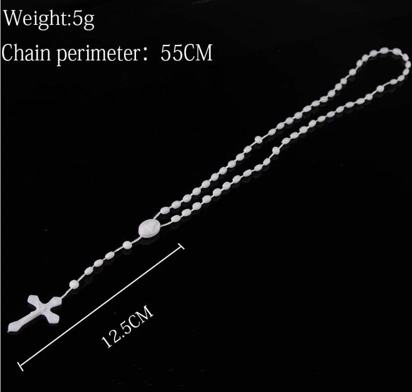 pendant necklaces pendants jewelry catholic rosary necklace plastic religious jesus cross crucifix night lumious