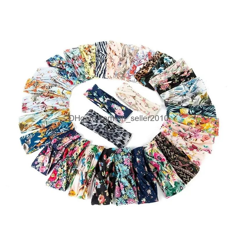 wide headbands print floral cross tie sports yoga stretch wrap hairband hoops for women fashion will and sandy