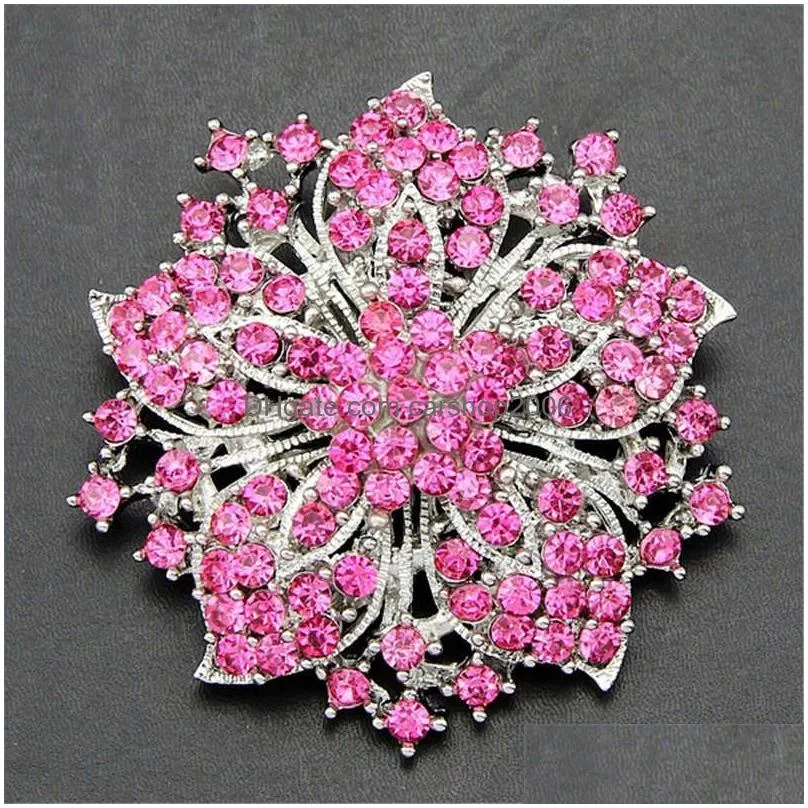 diamond brooch crystal flowers bauhinia brooches pins boutonniere stick corsages scarf clips wedding brooch fashion jewelry will and