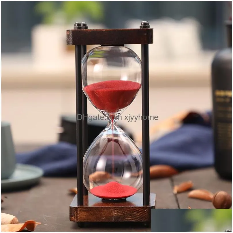 other clocks accessories 15 minutes hourglass sand timer for kitchen school modern wooden hour glass sandglass clock timers home